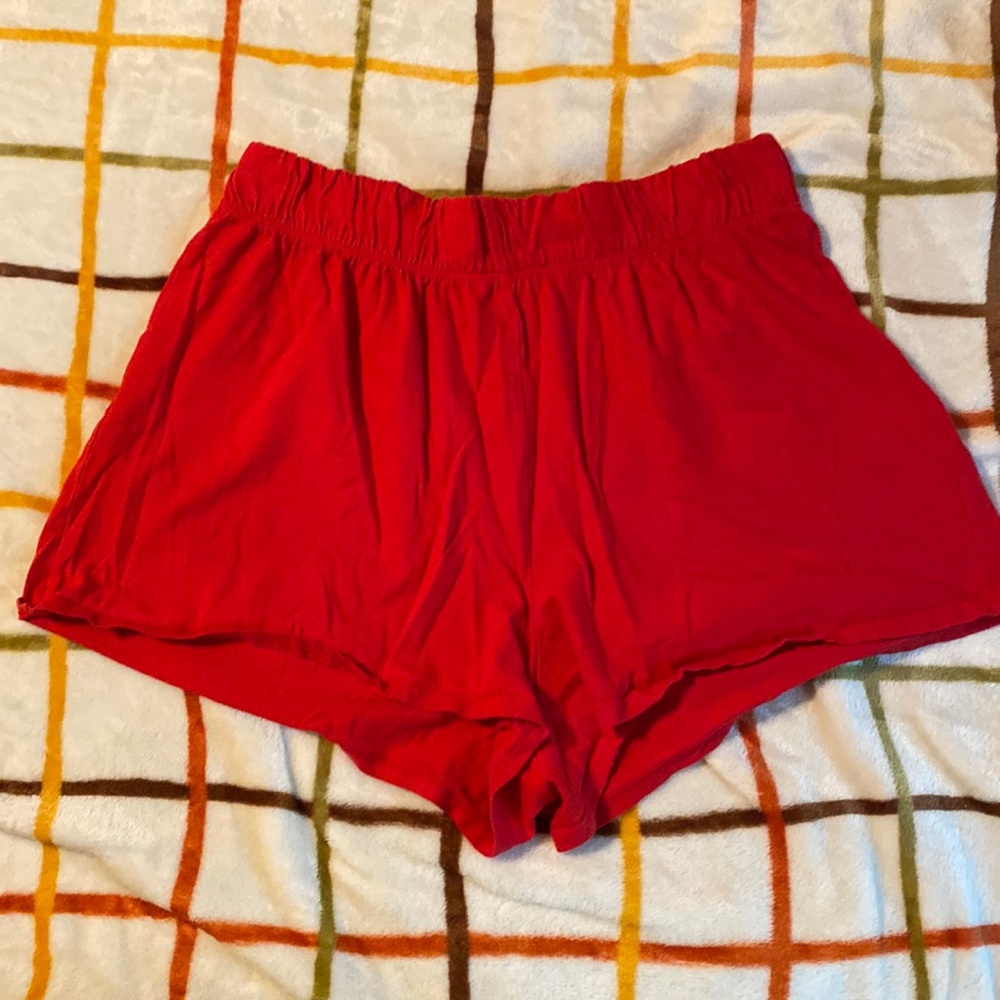 Red cotton shorts
